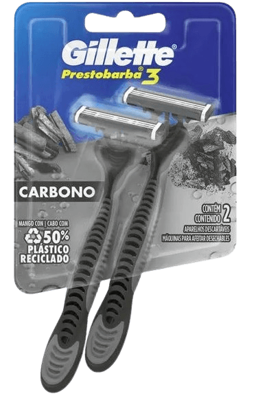 Gillete Prestobarba 3 Carbono Ativado 2 Unidades